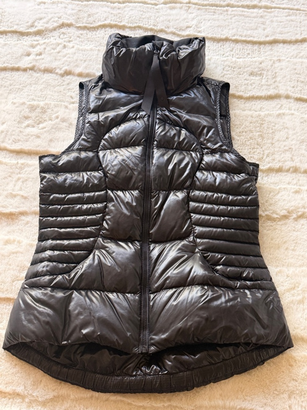 lululemon athletica Black Quilted Puffer Vest with High Funnel Collar